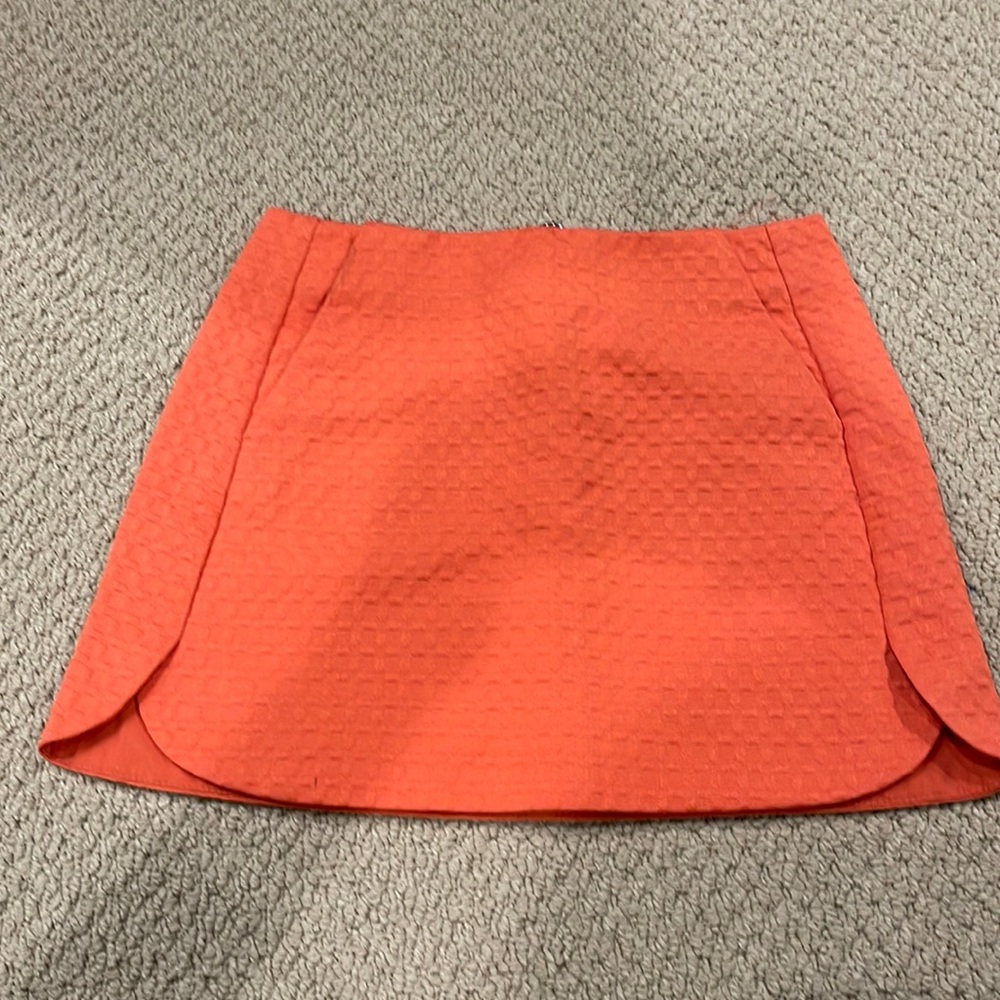 TOPSHOP orange mini skirt in a size 2